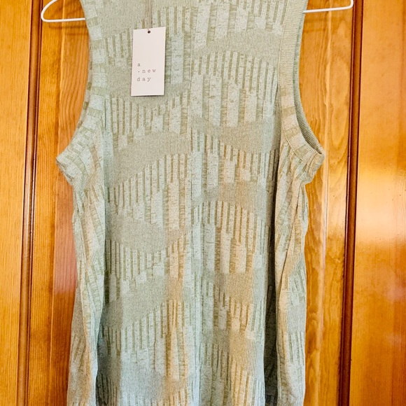 A New Day Ladies Olive Stretchy Dressy Knit Tank - Picture 4 of 8